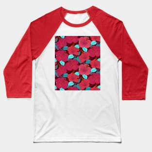 Pink Summer Hibiscus Baseball T-Shirt